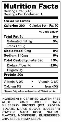 Plant Based Blueberry Cobbler High-Protein Low-Sugar Gluten-Free 2.6oz per Pack X1465