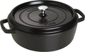 Black Matte Shallow Wide Round Cocotte K80083