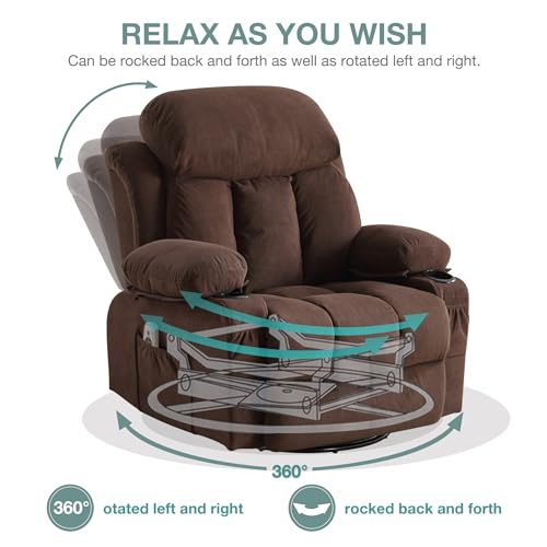 Massage Recliner Chair with Heat and Vibration, Breathable Fabric Ergonomic Single Sofa Chair F7500
