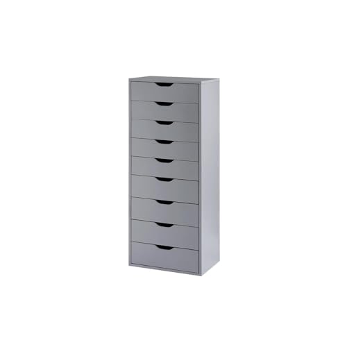Gray 9 Drawer Wood Dresser U858