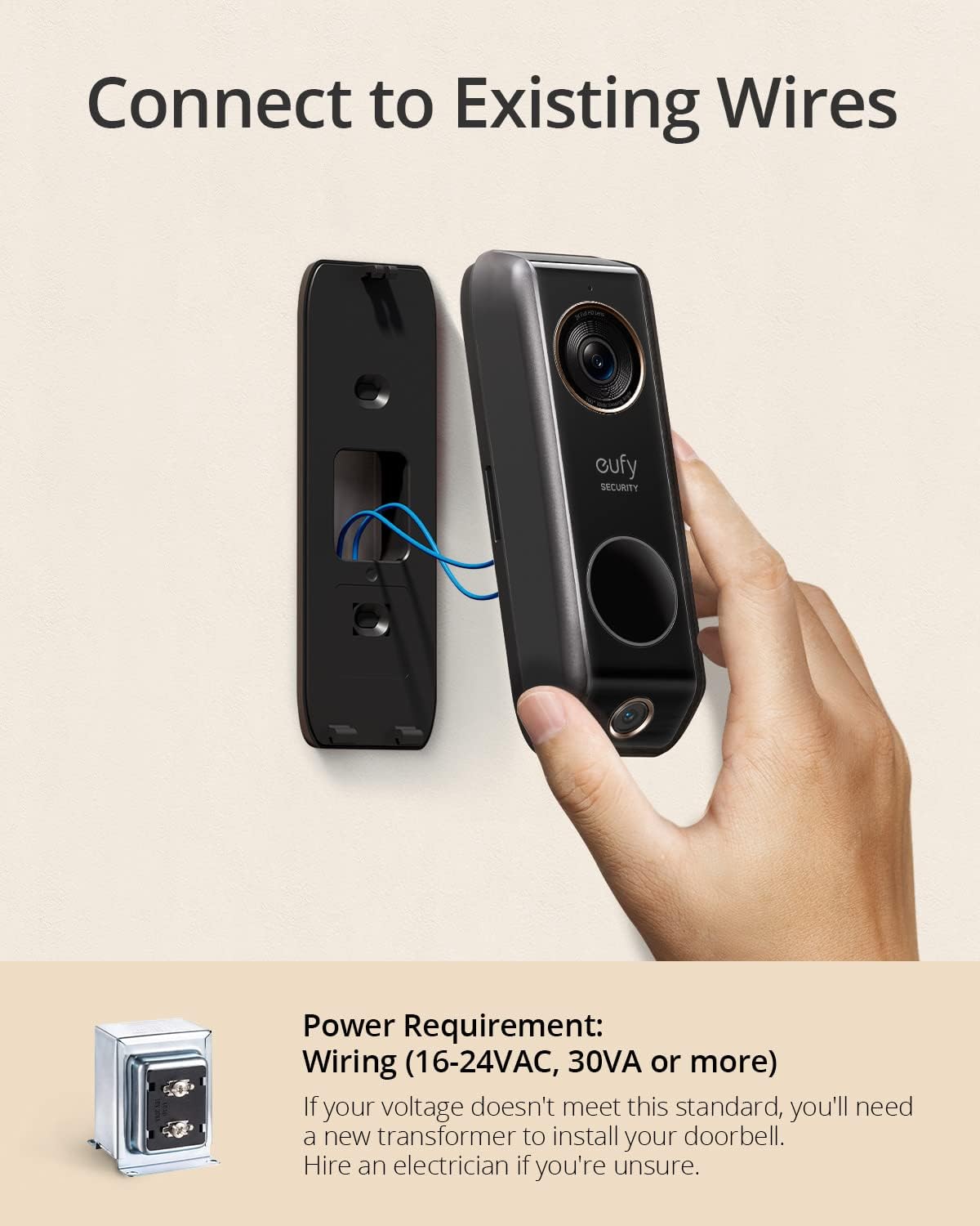 Video Doorbell with Chime, Dual Cam, 2K with HDR, Motion Only Alert I825965