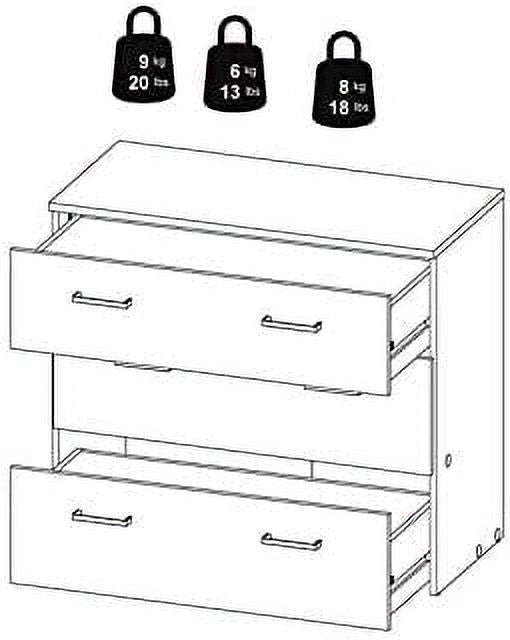 Oak 3 Drawer Chest W728209