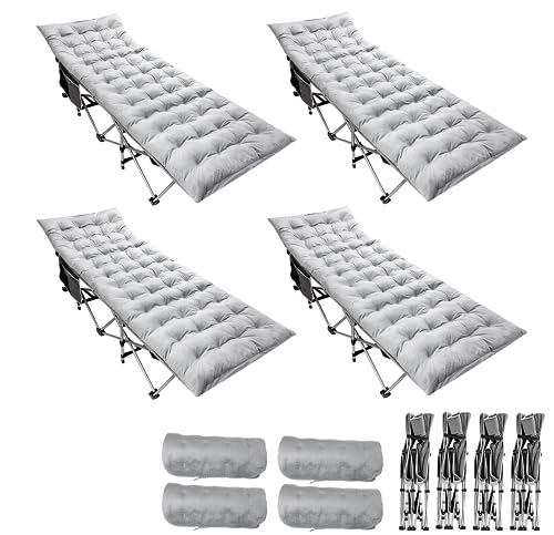 2 Pack Heavy Duty Folding Camping Cot with Mattress B9292