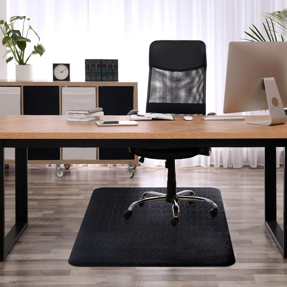 Black Non-Curve 47x35 inches Chair Mat E745