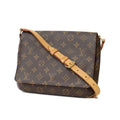 Pre-Owned Brown Canvas Shoulder Bag N5285