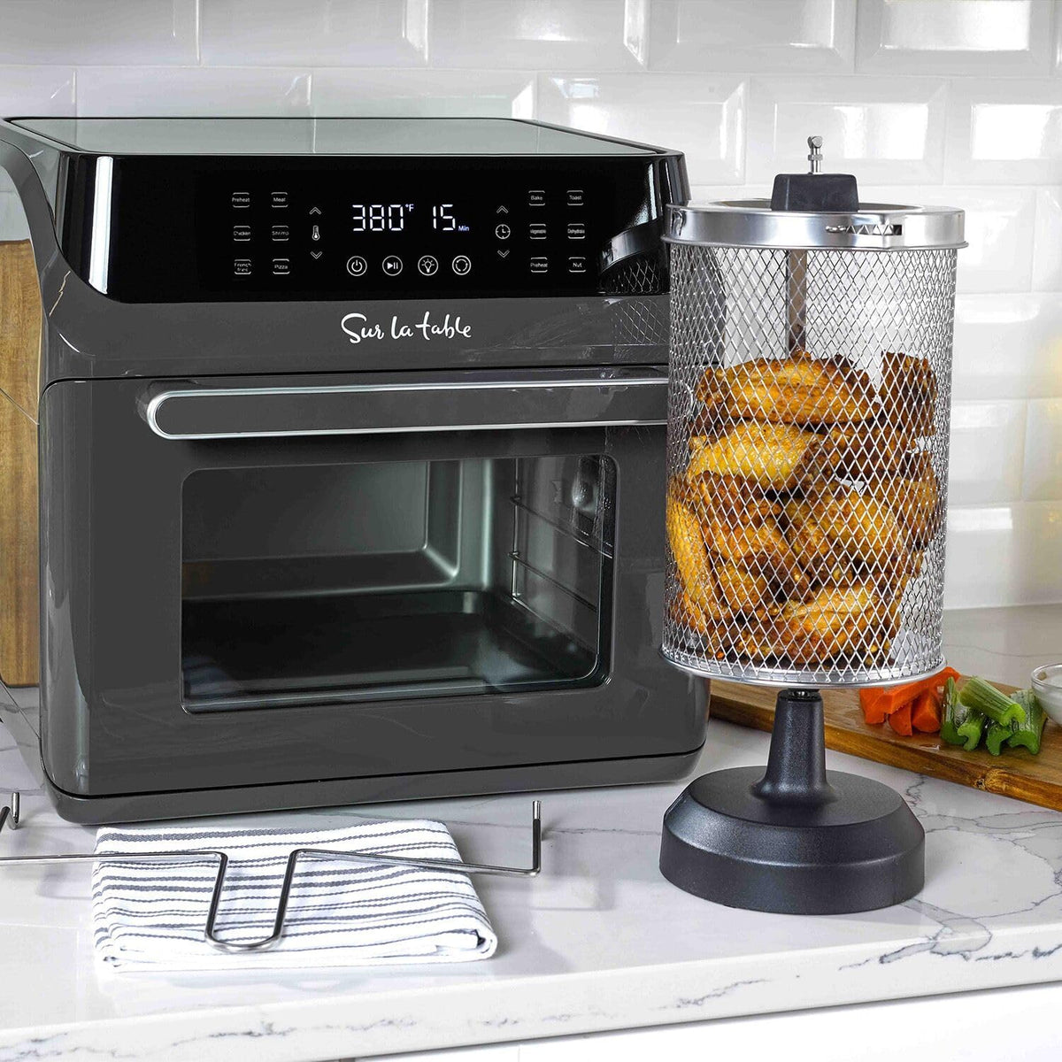 16 Qt Air Fryer Oven with 12 in 1 Functions, 7 accessories, Black K4012