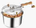 Silver 5qt Stovetop Popcorn Maker with Wooden Handles N320