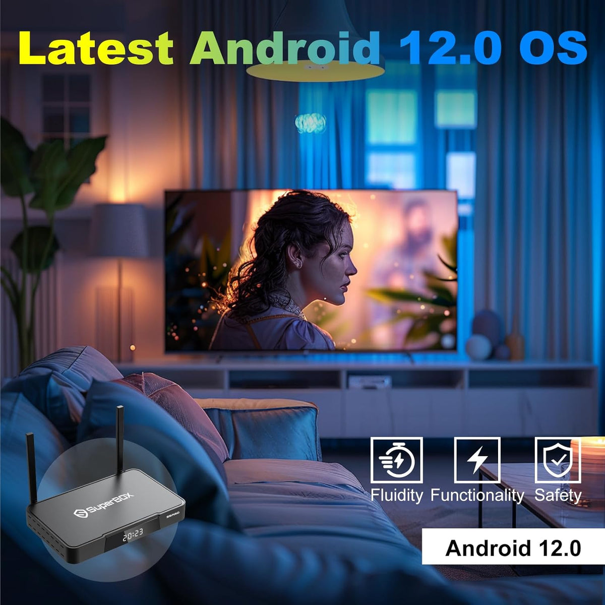 TV Box with 4GB RAM + 32GB ROM, Dual Band Wifi, Voice Remote Z49467