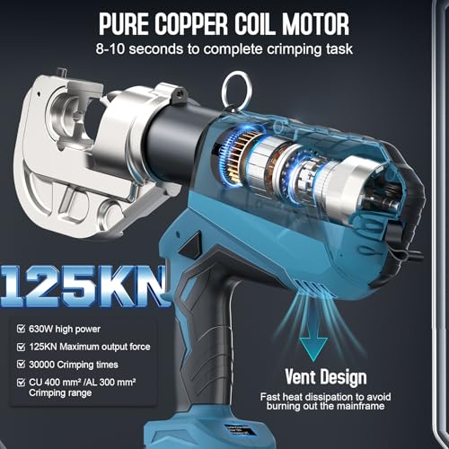 12Ton 6AWG-800MCM Rechargeable Hydraulic Crimping Tool V354754
