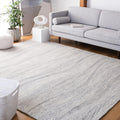 Grey & Ivory 8' x 10' Handmade Wool Area Rug H8671