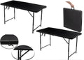 Black Half Folding Utility Table 6 Feet 72" x 29.5" Lightweight Portable R165207