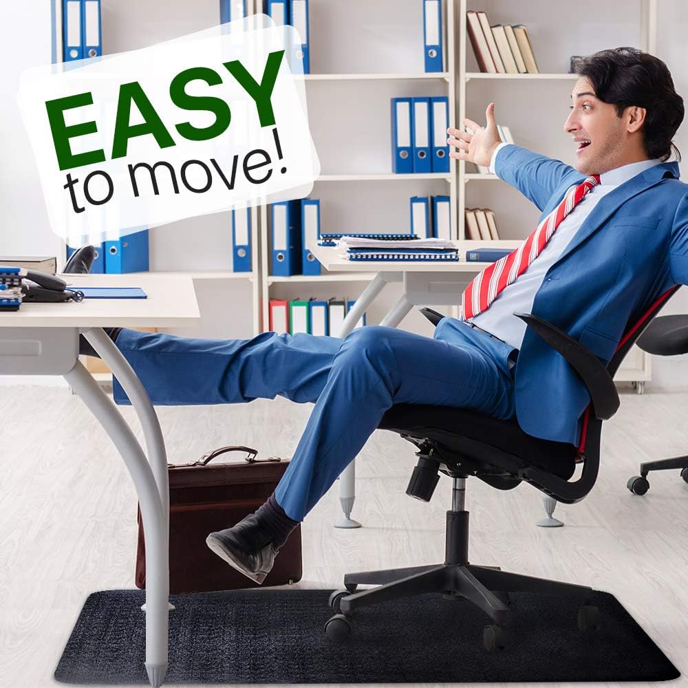 Black Non-Curve 47x35 inches Chair Mat E745