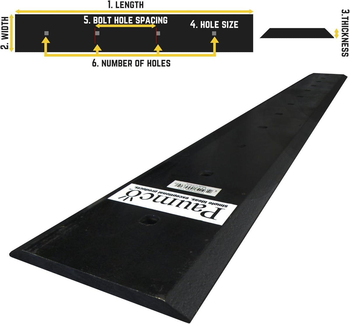 Bolt On Reversible Cutting Edge Length 78" Width 8" Thickness 3/4" V837
