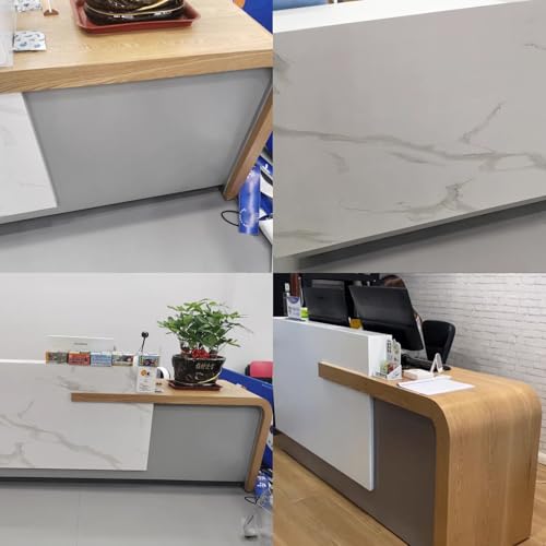 Reception Desk with Counter, Lockable Drawer & Door Cabinet, 120cm Z7349