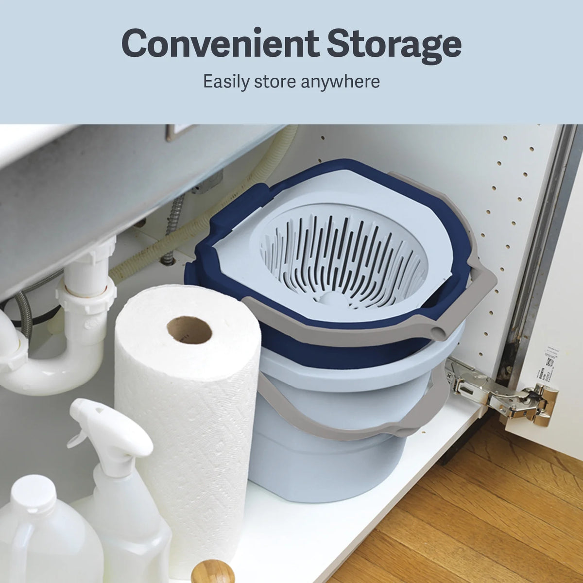 Blue/White Microfiber Spin Mop with 2-Bucket System U222295