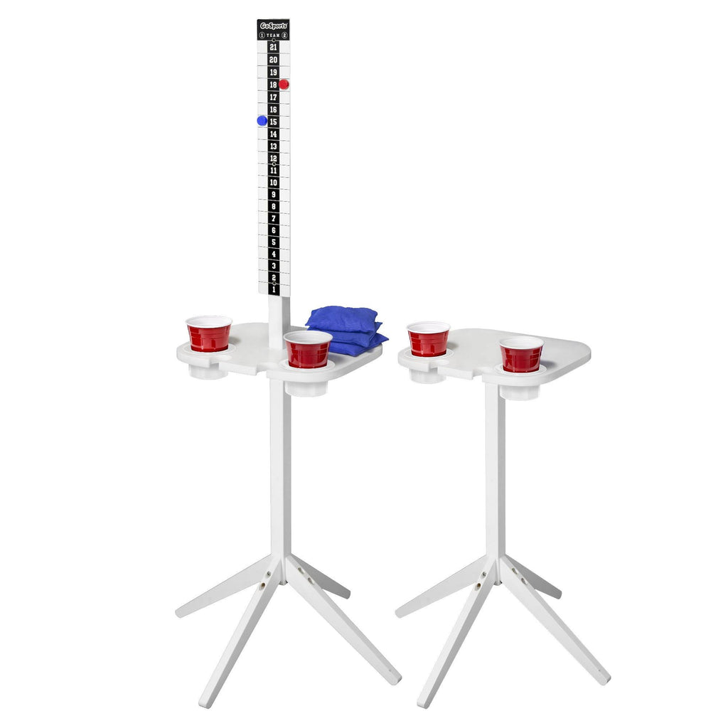 White Outdoor Game Score Keeper and Drink Stand Set C260