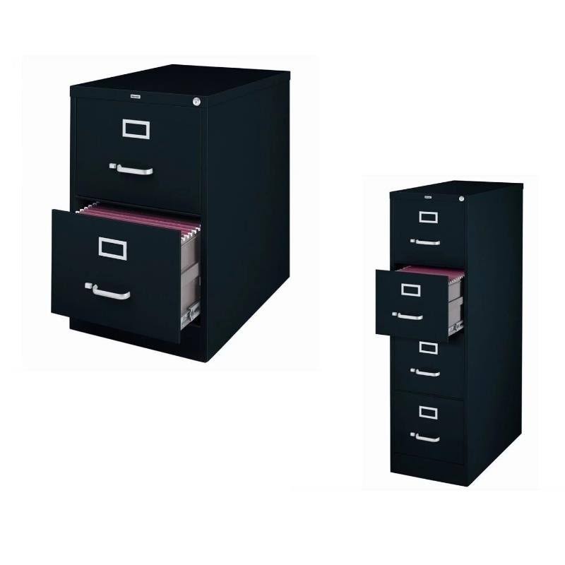 2 Drawer and 4 Drawer Black File Cabinet S20936