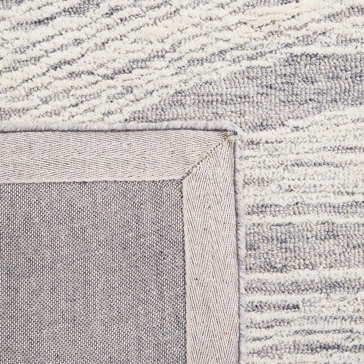 Grey & Ivory 8' x 10' Handmade Wool Area Rug H8671