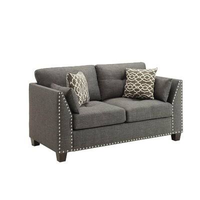 59x22 Linen Square Arm Loveseat Y37273