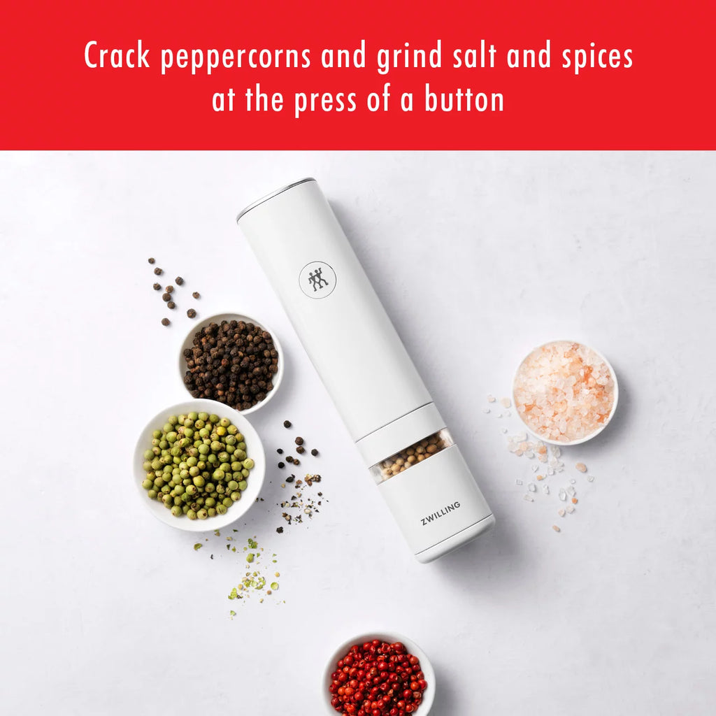 White Electric Salt Pepper Mill O7479