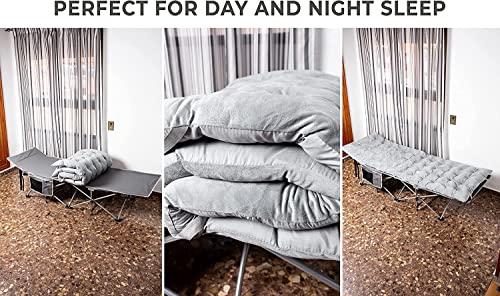 2 Pack Heavy Duty Folding Camping Cot with Mattress B9292