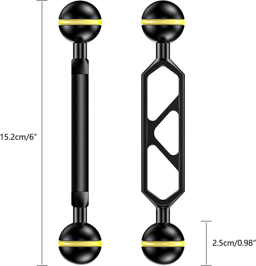 Aluminum Alloy Underwater System Connector Ball Head Dual Balls Arm W217
