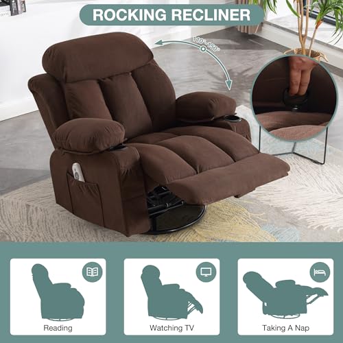 Massage Recliner Chair with Heat and Vibration, Breathable Fabric Ergonomic Single Sofa Chair F7500