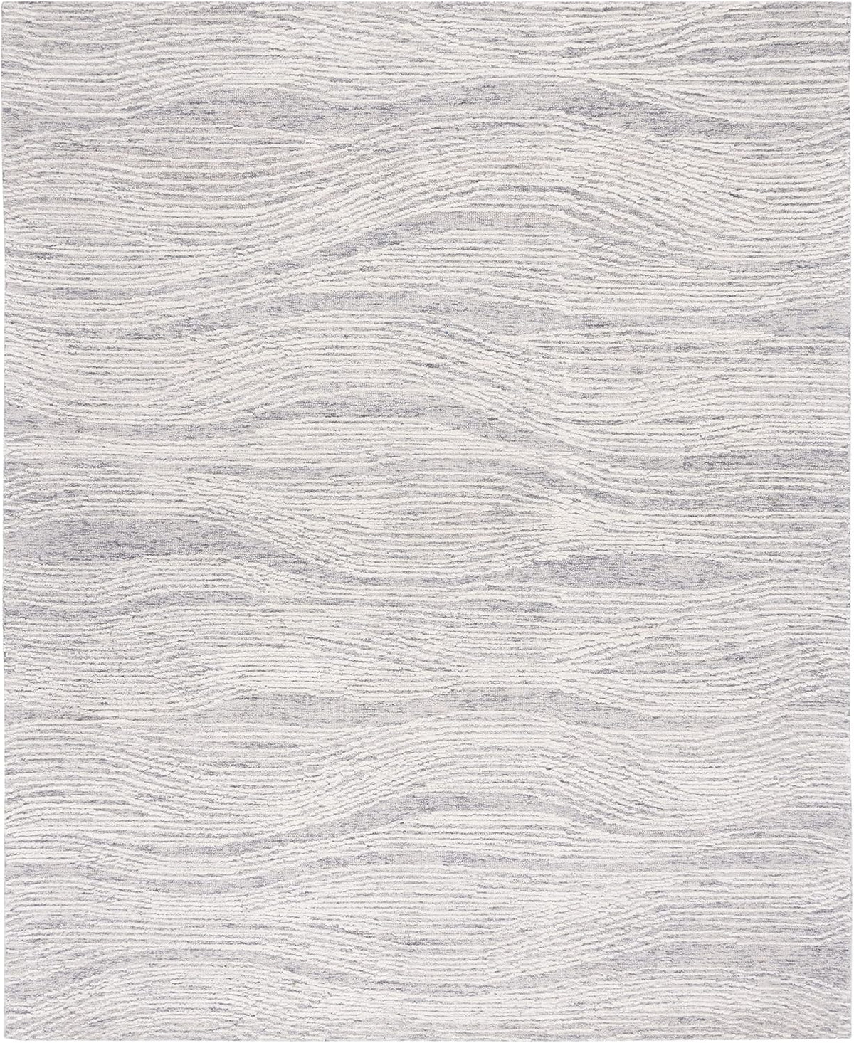 Grey & Ivory 8' x 10' Handmade Wool Area Rug H8671