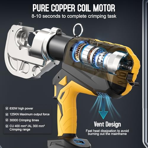 12Ton 6AWG-800MCM Rechargeable Hydraulic Crimping Tool V354754