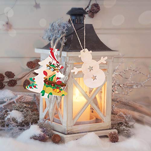 100PCS Unfinished Predrilled Wood Circles Christmas Ornaments D343847