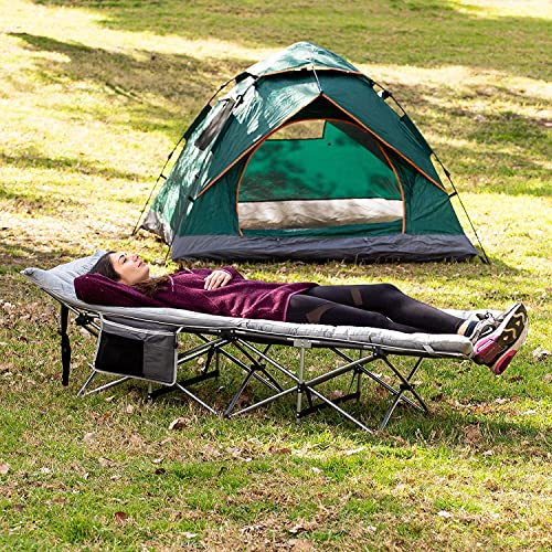 2 Pack Heavy Duty Folding Camping Cot with Mattress B9292