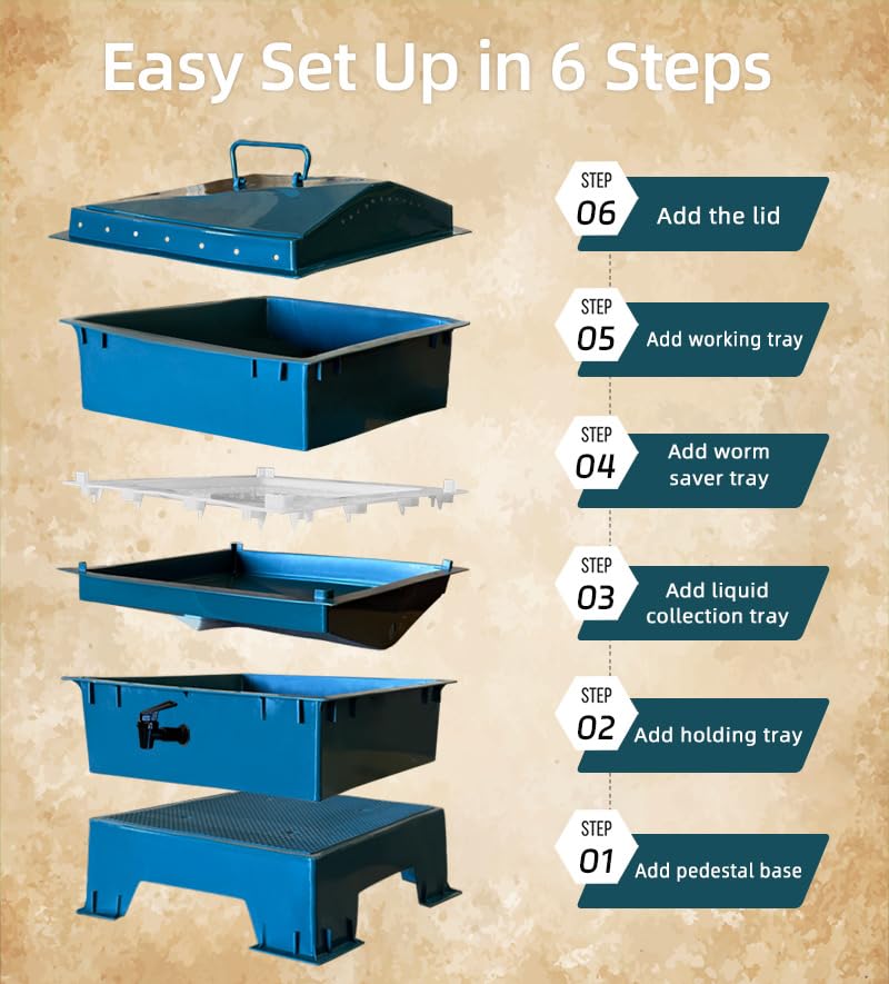 Dark Green 5-Tray Worm Compost Bin I1335