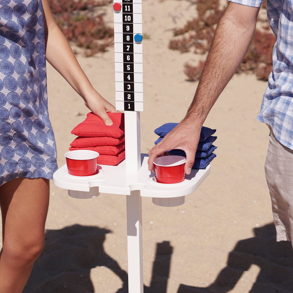 White Outdoor Game Score Keeper and Drink Stand Set C260