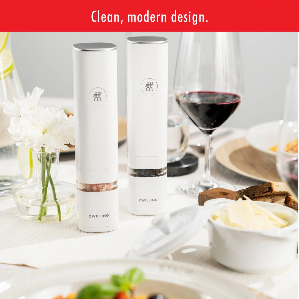 White Electric Salt Pepper Mill O7479