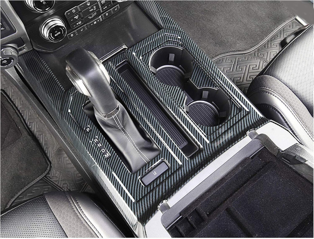 Carbon Fiber Center Console Gear Shift Cup Holder Trim 2pcs W22962
