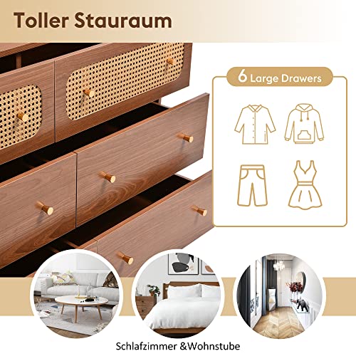 6 Drawer Rattan Dresser M134135