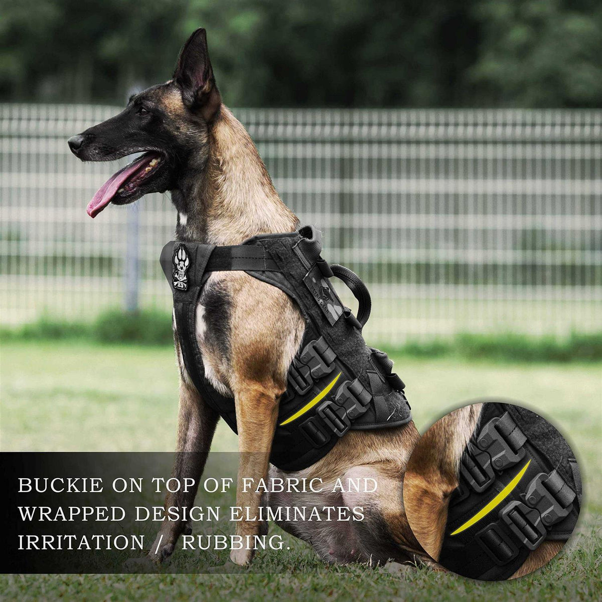 Tactical Dog Harness K9 Dog Training Vest Adjustable Padded MOLLE Vests D7669