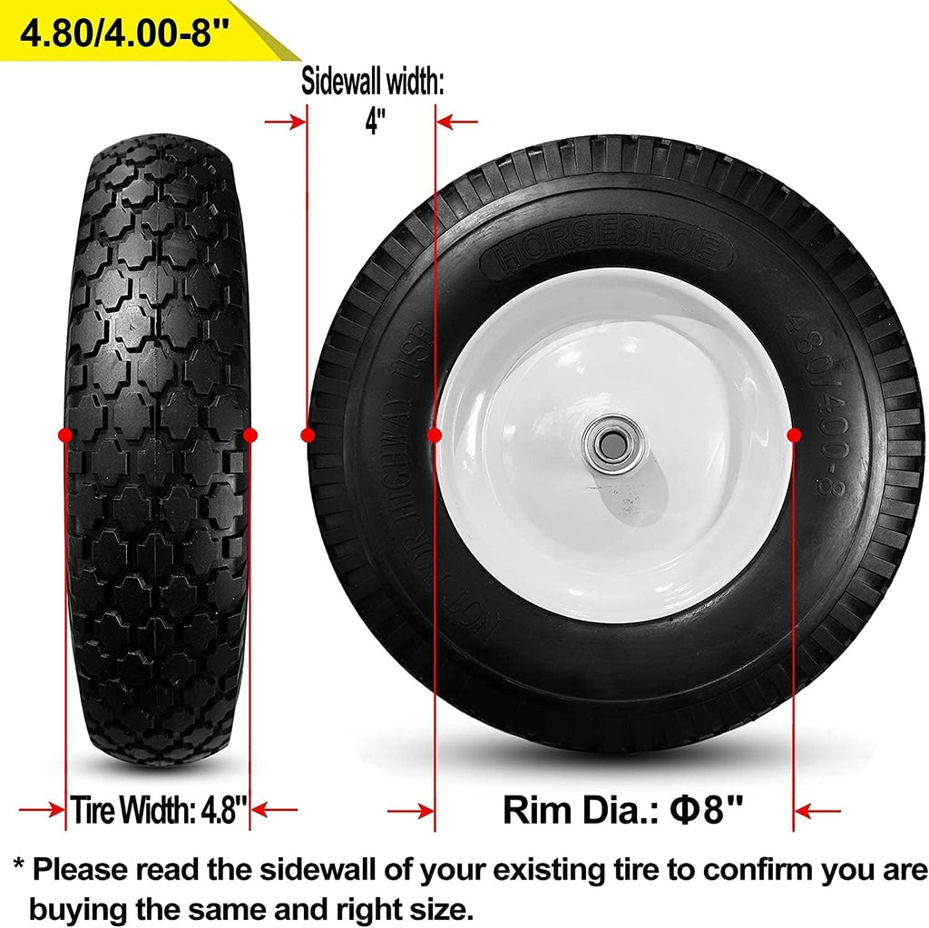 4.80/4.00-8 Solid Flat-Free Wheelbarrow Tire On Wheel R562886