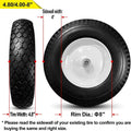 4.80/4.00-8 Solid Flat-Free Wheelbarrow Tire On Wheel R562886