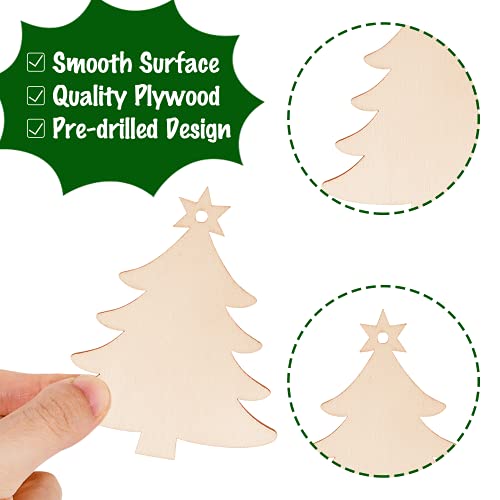 100PCS Unfinished Predrilled Wood Circles Christmas Ornaments D343847