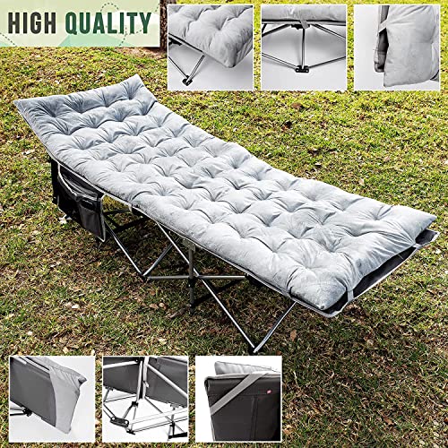 2 Pack Heavy Duty Folding Camping Cot with Mattress B9292