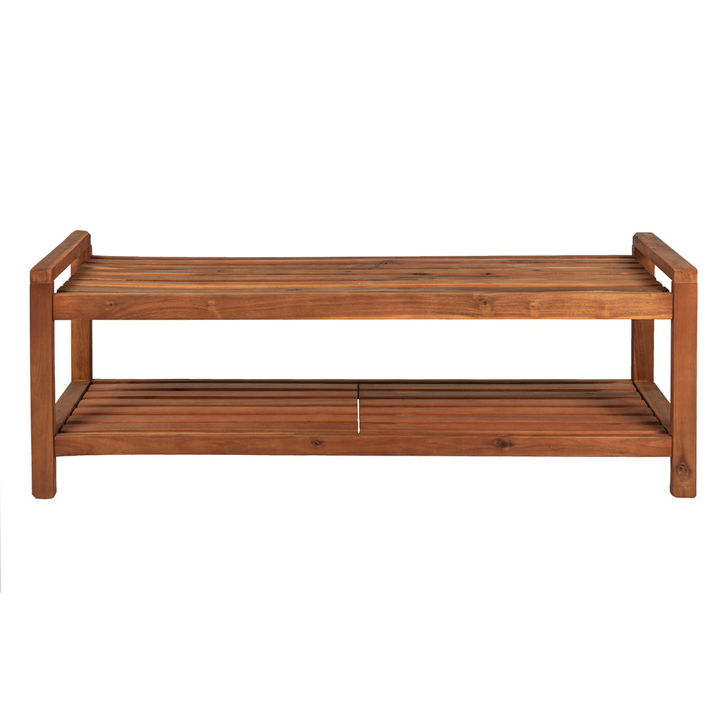 Teak Acacia Wood 3-Seat Outdoor Bench F395