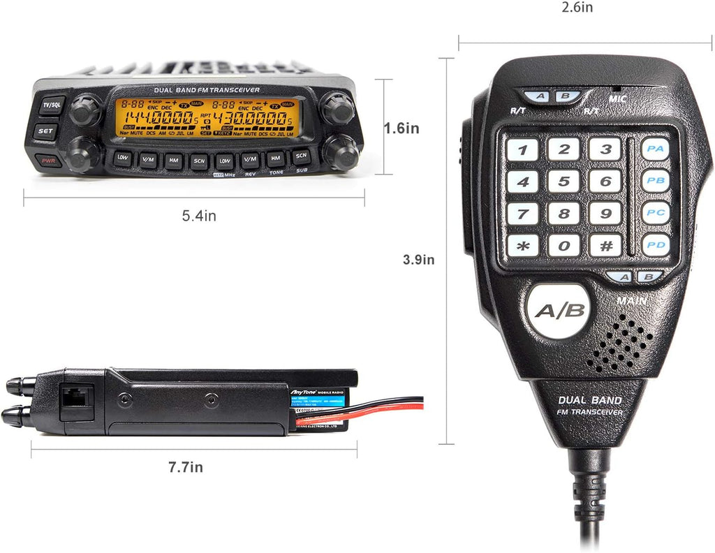 Dual Band Mobile Transceiver VHF/UHF Transmitter Vehicle Radio Q9192