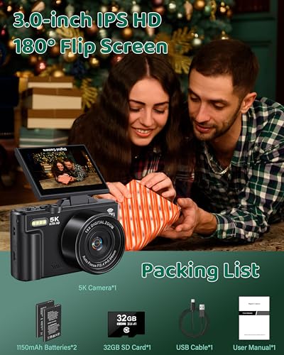 75MP Digital Camera with 18X Zoom, 32GB SD Card, 2 Batteries L2641