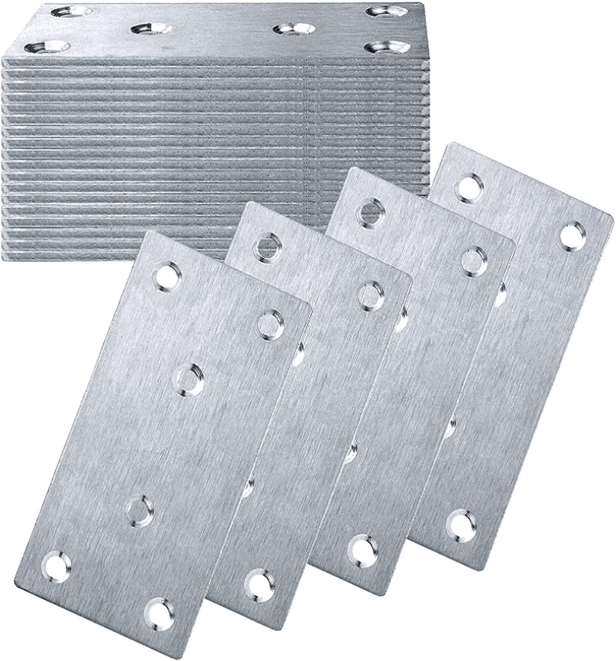 22 Pcs Stainless Steel Flat Mending Plate, 2x4 Inch Metal Brackets B37649