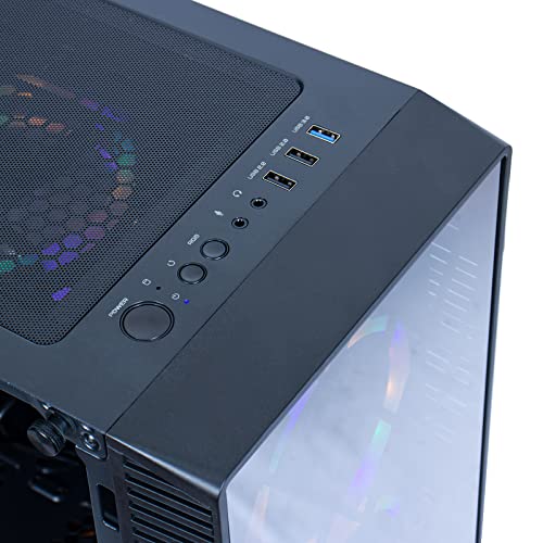 Gaming PC Desktop Computer, AMD Ryzen 5 4500, RTX 3060, 16GB DDR4, 500G SSD, 6 RGB Fans, Win 11 Pro K837788