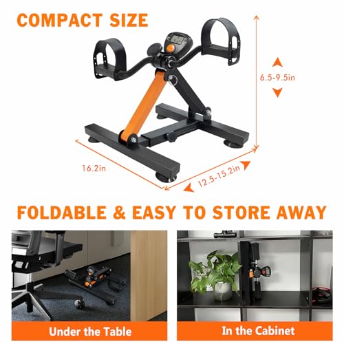 Adjustable Foldable Pedal Exerciser with Suction Cup Feet D395