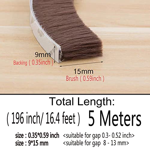 Self-Adhesive Weather Stripping Seal 16.5ft x 11/32 inch Grey E288780