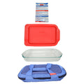 Blue Carry Tote with Glass Baking Dish and Lid W71458
