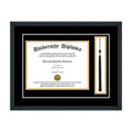 Single Diploma Frame with Tassel and Double Matting for 17" x 14" Tall Diploma with Black 3/4" Frame I45843